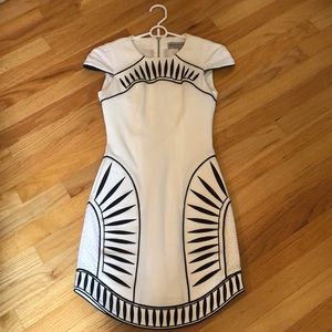 Black and white geometric dress